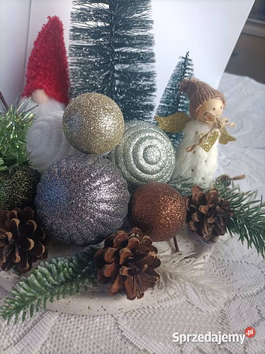 Stroik świąteczny ręcznie wykonany wielokolorowy łódzkie Aleksandrów Łódzki