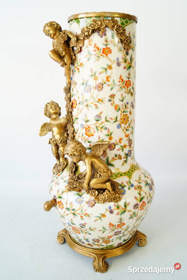 Porcelanowy wazon waza z amorami porcelana z Gizałki