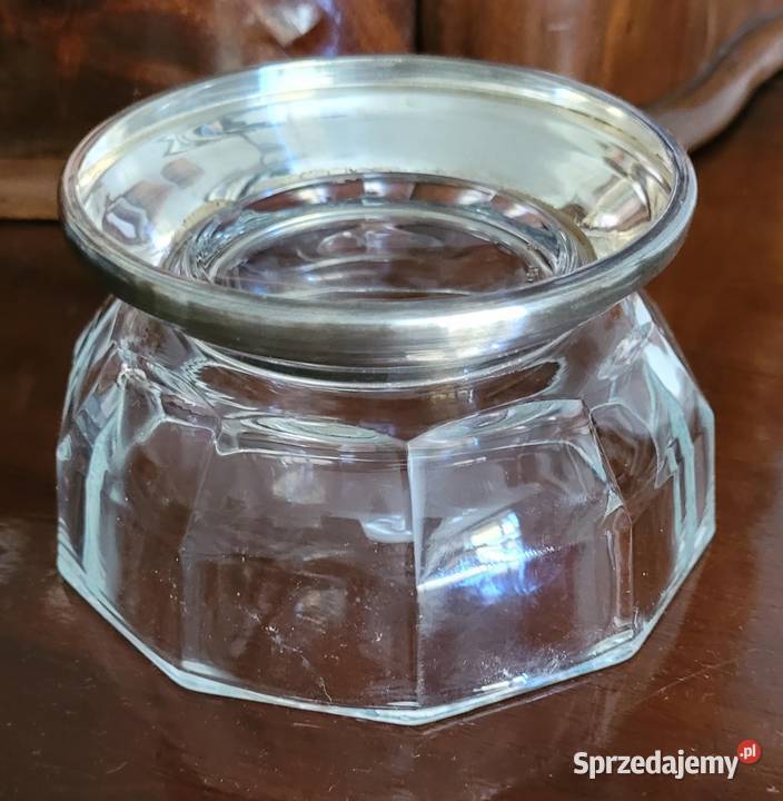 Eleganckie włoskie szklane puzderko z Porcelana i szkło małopolskie Kraków