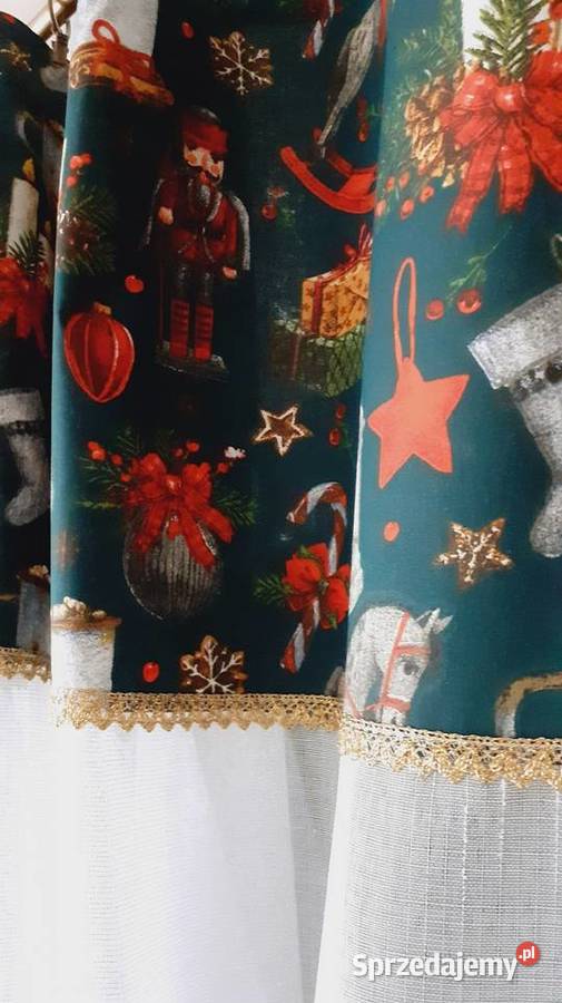 Firanki zasłonki butelkowa zieleń dziadek do Mława sprzedam