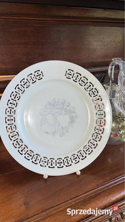 Patera Biała porcelana Ażur Owoce Bez sygnatury pomorskie Gdańsk