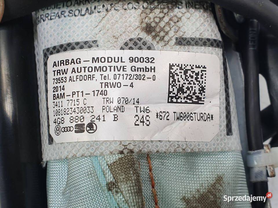 PODUSZKA AIRBAG AUDI A6 C7 4G8880241B Części samochodowe sprzedam