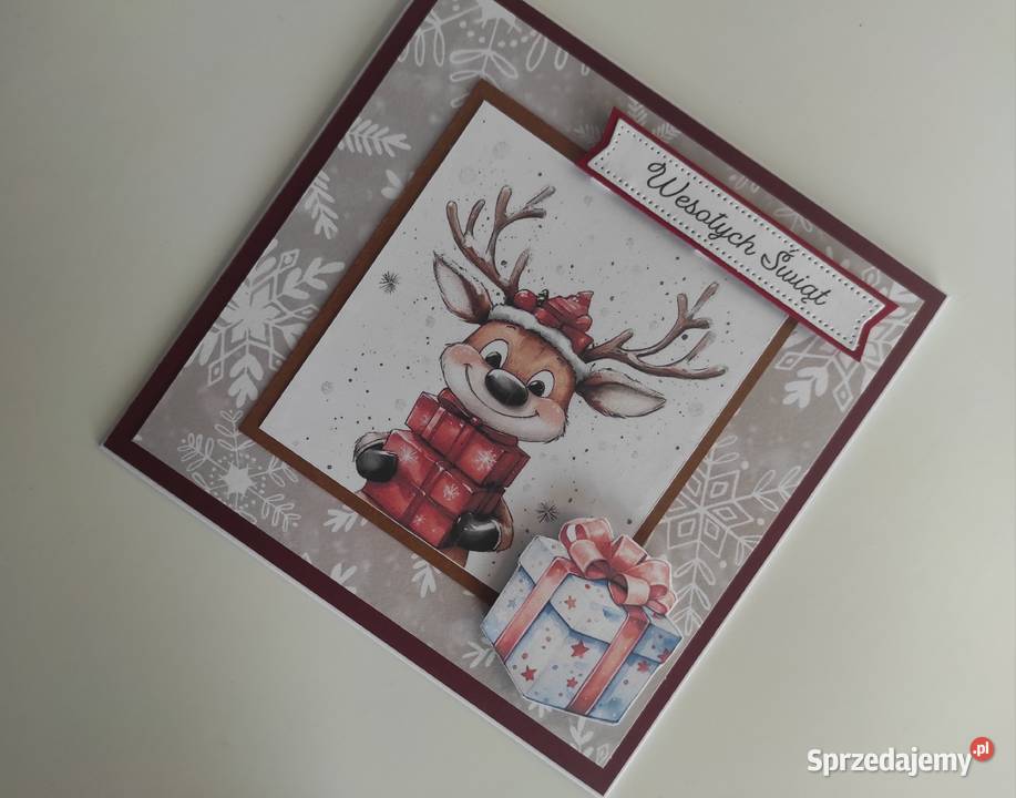 Kartka ręcznie robiona handmade świąteczna Boże łódzkie