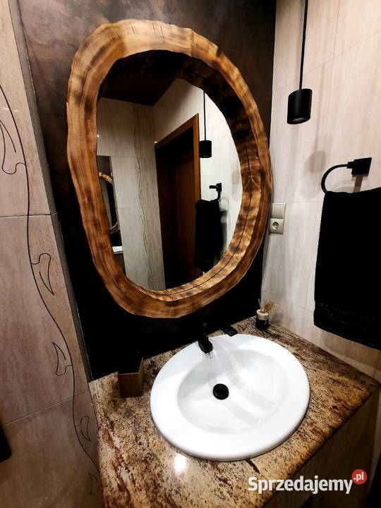 designerskie drewniane lustro do łazienki Rzeszów