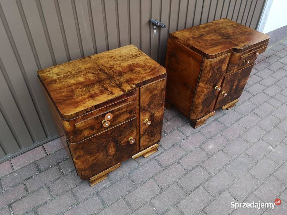 Stoliki Szafki Nocne Art Deco Orzech Stare Antyk Swarzędz