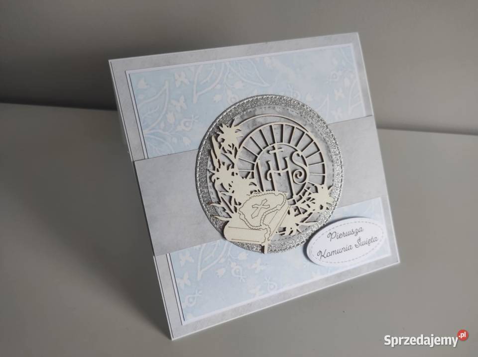 Kartka ręcznie robiona na Komunię Świętą Łódź