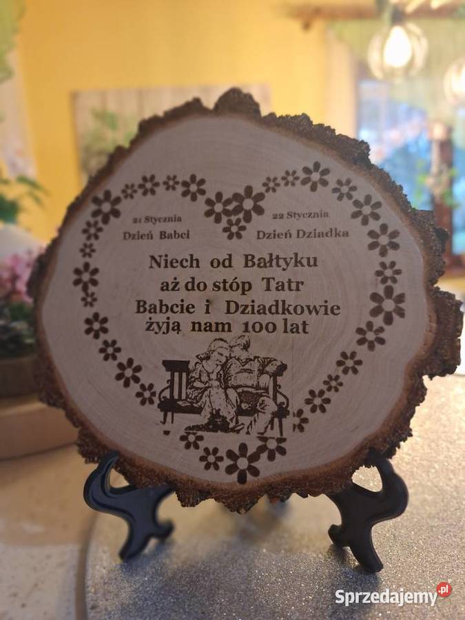 Pamiątka na drewnie Babci i Dziadka Strzyżów