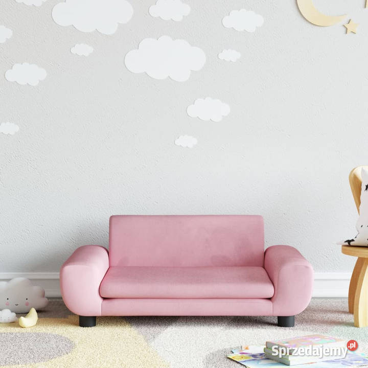 Sofa dzieci różowa 70x45x33 aksamit WM3196389 Meble mazowieckie Warszawa