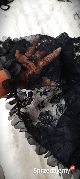 seksowna koszulka czarna transparentna w kwiatki Warszawa