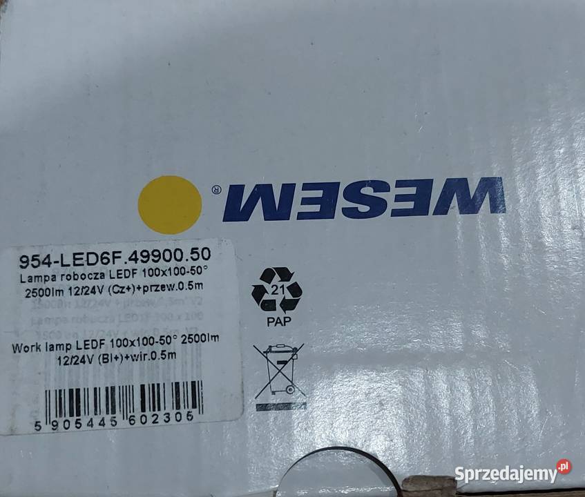 Lampa robocza LED reflektor WESEM 29W Części maszyn i innych pojazdów Porąbka