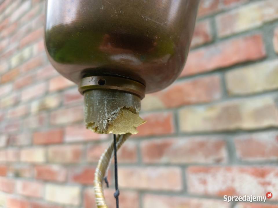 Żyrandol szklany biały metalowy mosiężny Lampy wiszące Gawroniec
