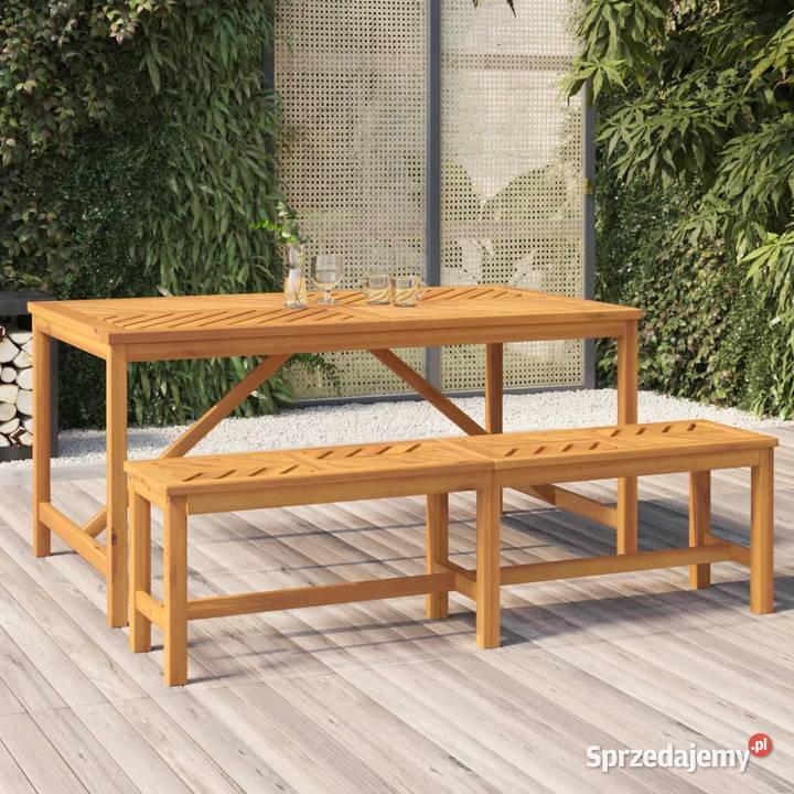 vidaXL Stół ogrodowy 150x90x74 lite drewno Warszawa