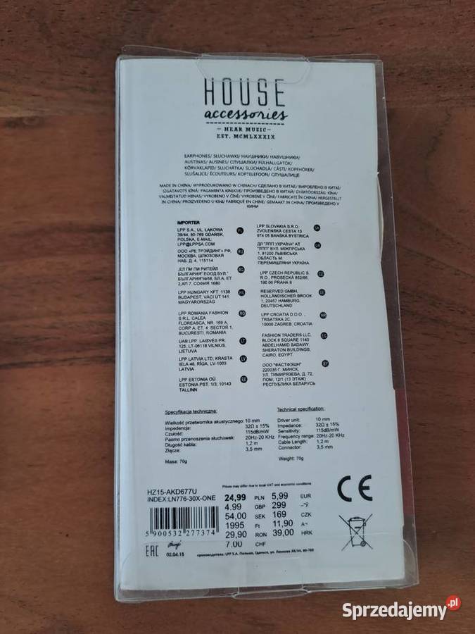 House Różowe słuchawki z kablem Słuchawki i głośniki Warszawa