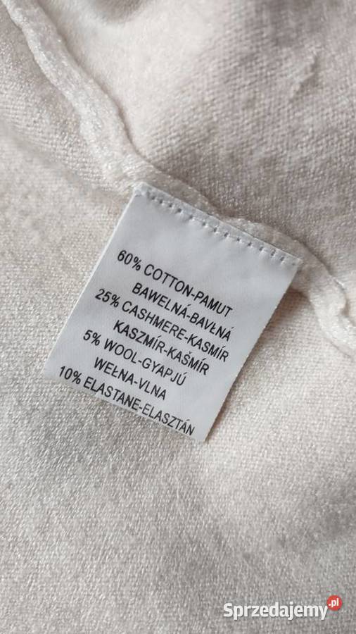 Beżowy sweterek z kaszmirem i wełną LXL małopolskie