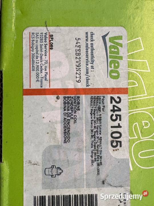 Nowa cewka zapłonowa Valeo 245105 Renault Clio Poznań