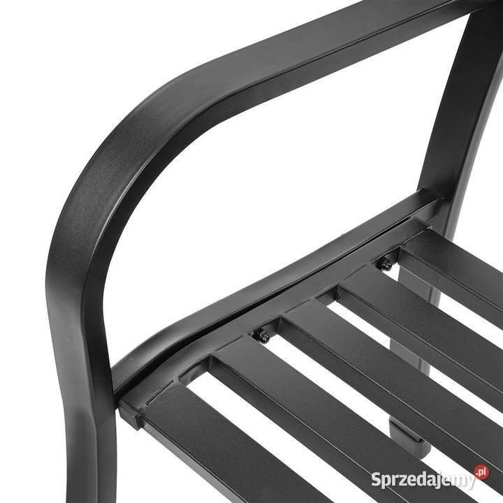 Metalowa ławka ogrodowa z oparciem parkowa taras