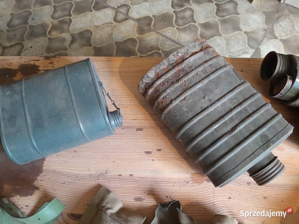 Maska gazowa manierka gogle opatrunki wojskowe Antyki, Sztuka, Kolekcje Dąbrowa Górnicza sprzedam