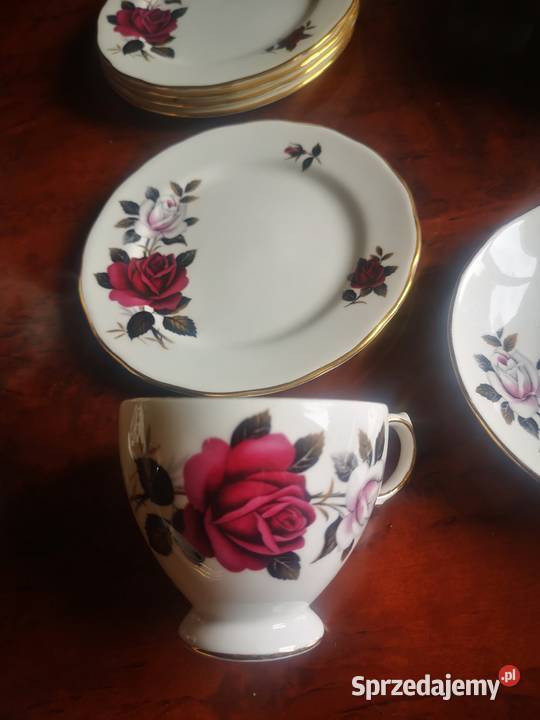 Filiżanka i talerzyk biskupiojasna róża Porcelana i szkło pomorskie Gdańsk sprzedam