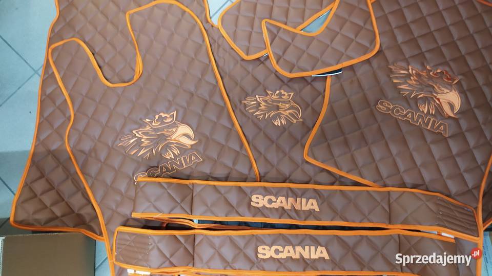 Scania S R dywaniki podłogowe haft eko skóra