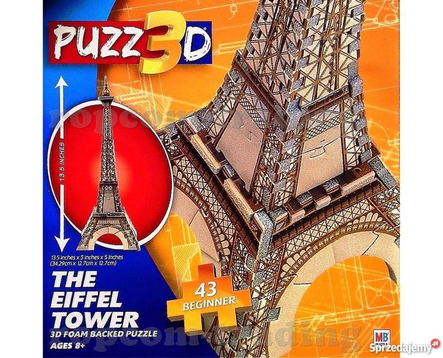 Puzzle Piankowe 3D Wieża Eiffla 43el Mogilany
