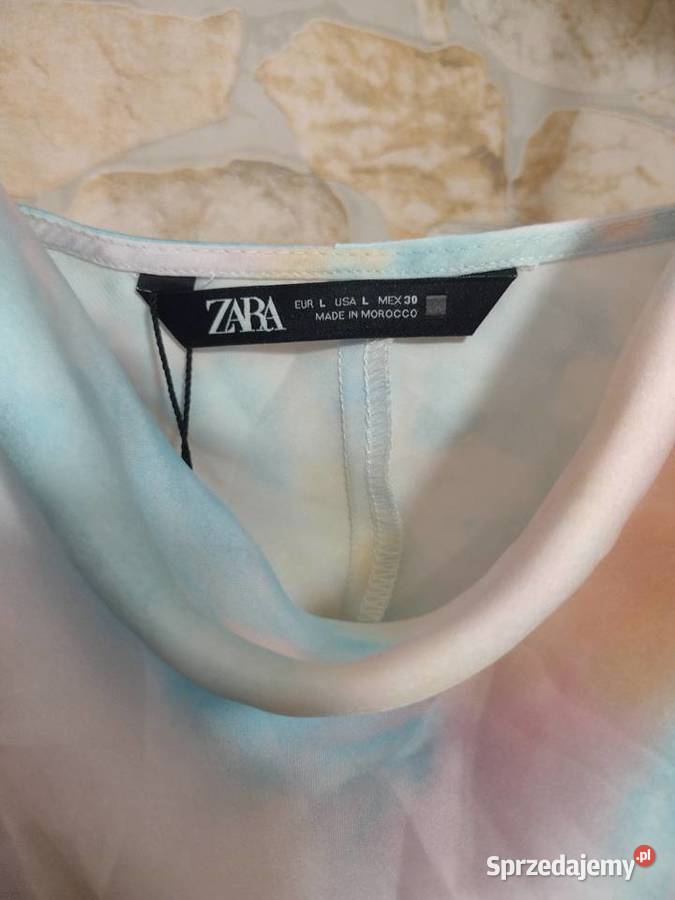 40L ZARA Pastelowa Ekskluzywna bluzka z Madrytu z dekoltem Bluzki i koszule Kraków