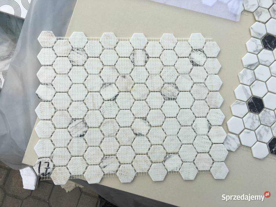Mozaika spiek kwarcowy hex pattern 1 24x30 firmy Reguły sprzedam