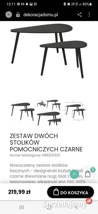ZESTAW DWÓCH STOLIKÓW CZARNYCH DREWNIANE NOWE Częstochowa sprzedam