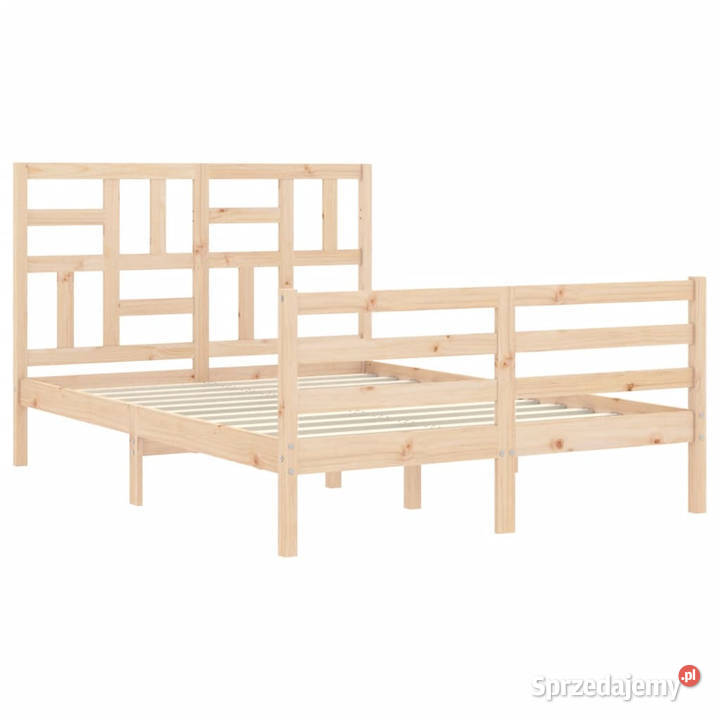 Rama łóżka z wezgłowiem lite drewno 140x200 Łóżka mazowieckie Warszawa