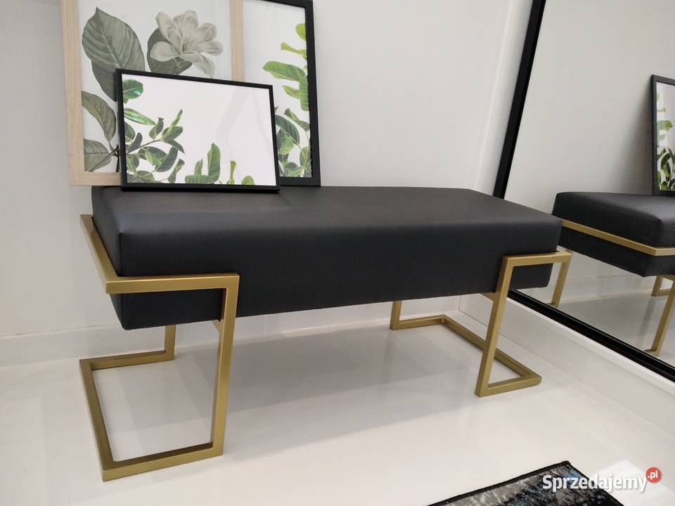Ławka LOFT 120 metal tapicerowana welur czarna śląskie Katowice