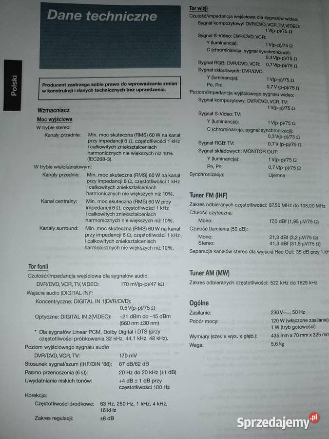 Kino domowe JVC z głośnikami Świebodzice sprzedam