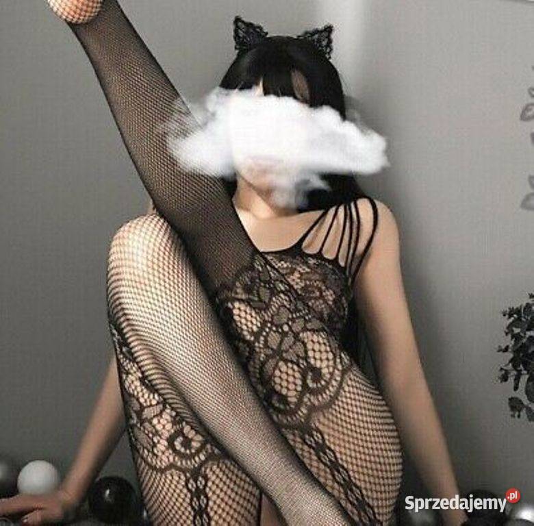 Body Bielizna Bodystocking Sexy Kwiatowy Body czarny Białystok