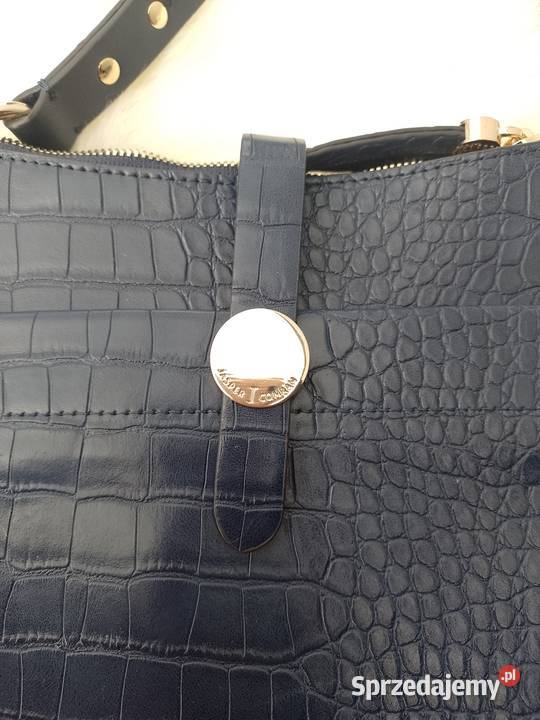 Granatowa torebka na ramię z Londynu listonoszka Torby i torebki Kraków