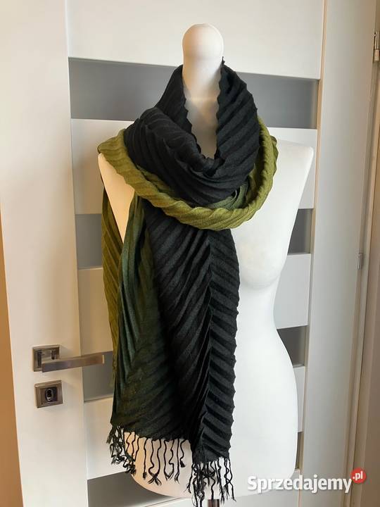 Piękna chusta szal apaszka ombre zielona szalik podkarpackie Nisko sprzedam