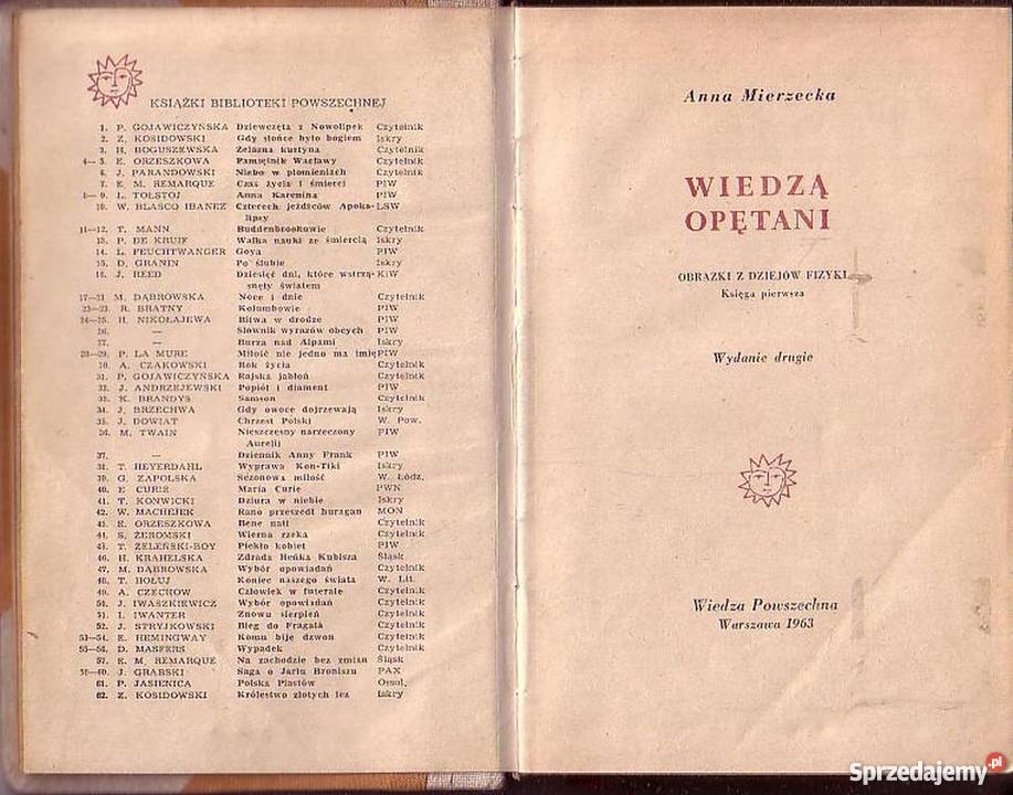 0609 WIEDZĄ OPĘTANI OBRAZKI Z DZIEJÓW FIZYKI Proza i poezja Czyrna sprzedam