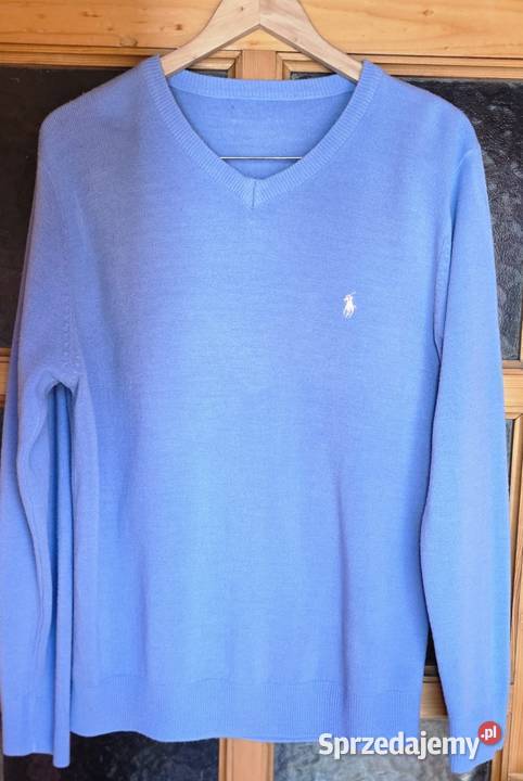 Ralph lauren L sweter kobaltowy kardigan bawełna