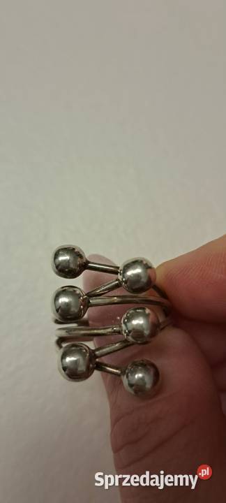 pierścionek ze srebra z kuleczkami mazowieckie