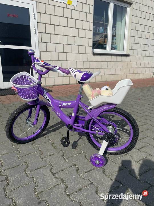 329 Rower 16 fioletowy z misiem śląskie Zabrze