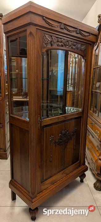 piękna witrynaserwantka secesyjnasklep Dąbrowa śląskie