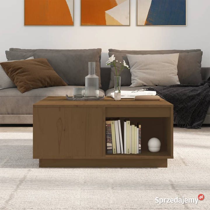 Stolik kawowy miodowy brąz 80x81x365 lite drewno Warszawa
