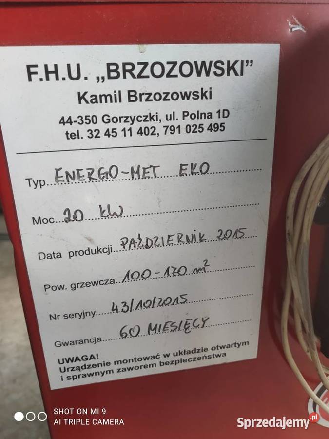 Piec co z zasypnikiem śląskie Gorzyce