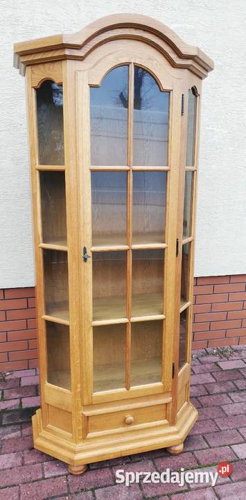 Witryna dębowa stylowa prosta kredens regał Garwolin