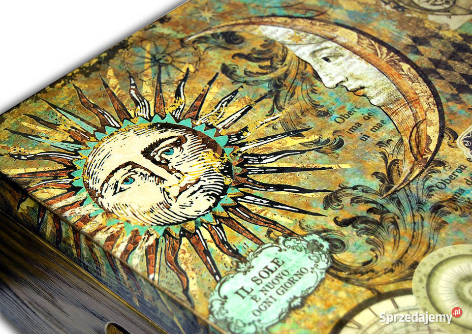 DUŻA SKRZYNIA ozdobny drewniany kufer ALCHEMY sprzedam