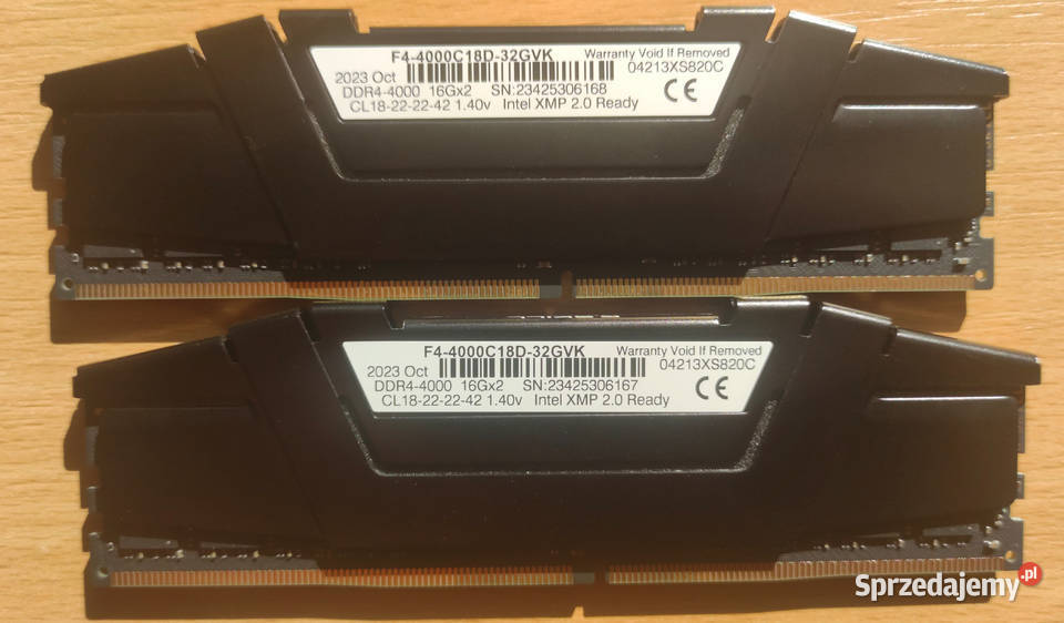 GSKILL 32GB 2x16GB 4000MHz CL18 Ripjaws V Pamięć mazowieckie Żyrardów