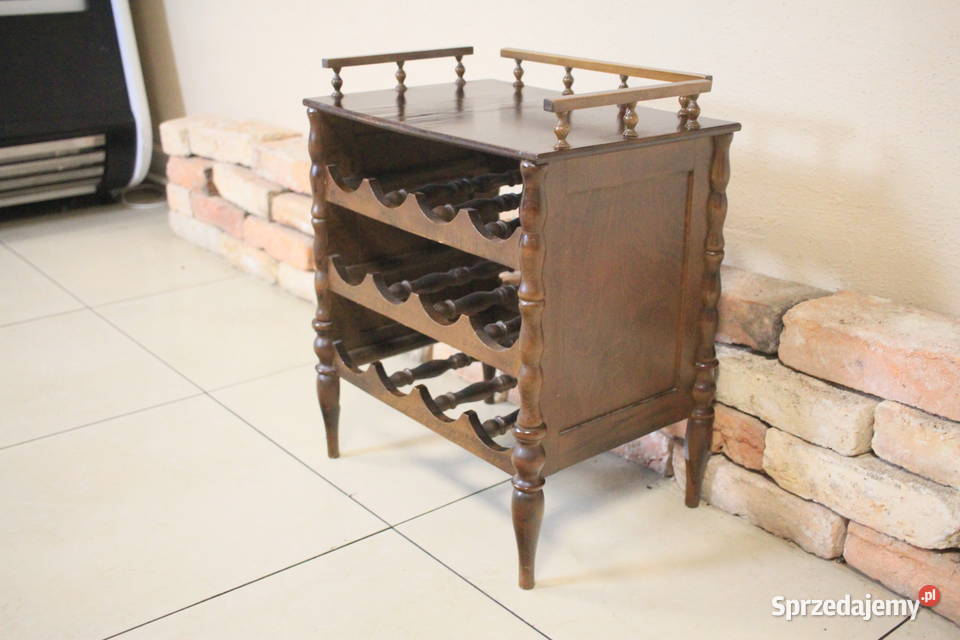 Drewniany stojak na wino piękne wykonanie 43cm śląskie Pszczyna