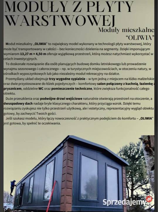 Na sprzedaż dom modułowy 55.52m2 Domy łódzkie Łódź