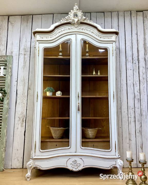 Biała BIBLIOTEKA witryna Rokoko LUDWIK XV Wrocław