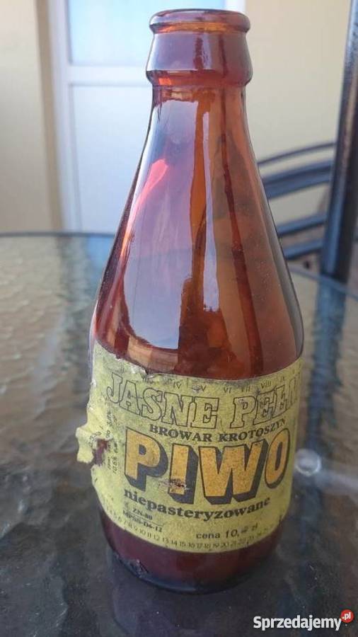 Piwo jasne pełne Browar Krotoszyn butelka PRL Ostrów Wielkopolski