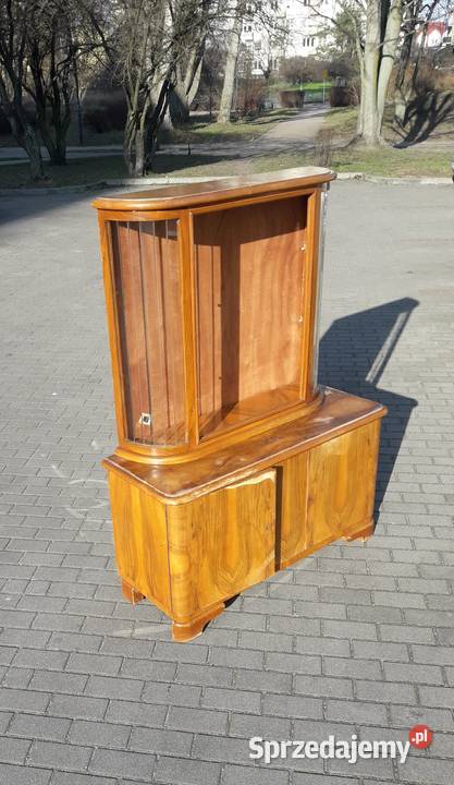 Witryna serwantka Art Deco PRL orzech lata 5060 pomorskie Gdynia