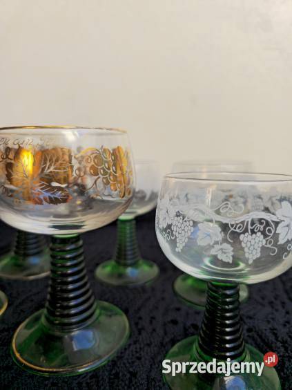 Komplet kieliszków 33 Rmer ręcznie zdobione Nowa Ruda sprzedam