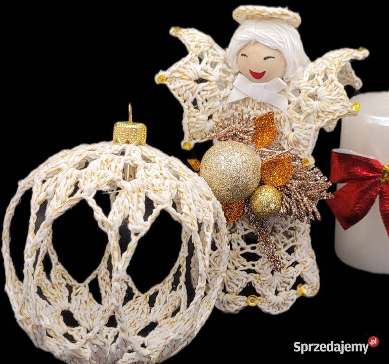 Świąteczny zestaw ręcznie wykonanyAniołek z Krzywaczka sprzedam